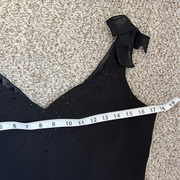 Jones New York Vintage Black Bow Detail Beaded 90s Party Dress Formal Size 6 - Picture 6 of 7